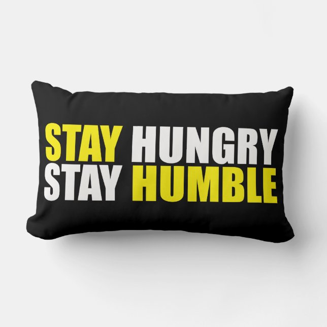 Coussin Rectangle Mots Motivationnels - Restez faim, Restez humble (Recto)