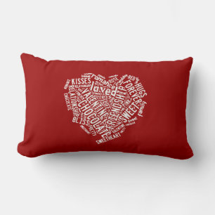 Coussin Rectangle Mots remplis au coeur