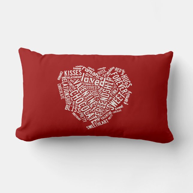 Coussin Rectangle Mots remplis au coeur (Recto)