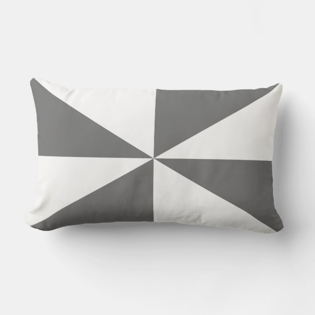Coussin Rectangle Moulin à vent gris et blanc (Recto)
