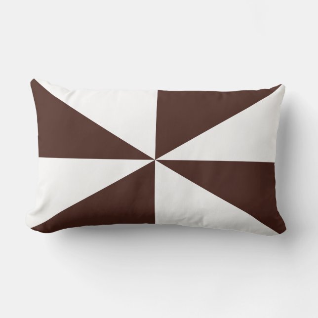 Coussin Rectangle Moulin à vent marron et blanc (Recto)