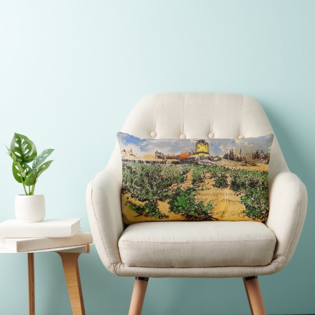 Coussin Rectangle Moulin de Alphonse Daudet à Fontevielle de Van Gog (Chaise)