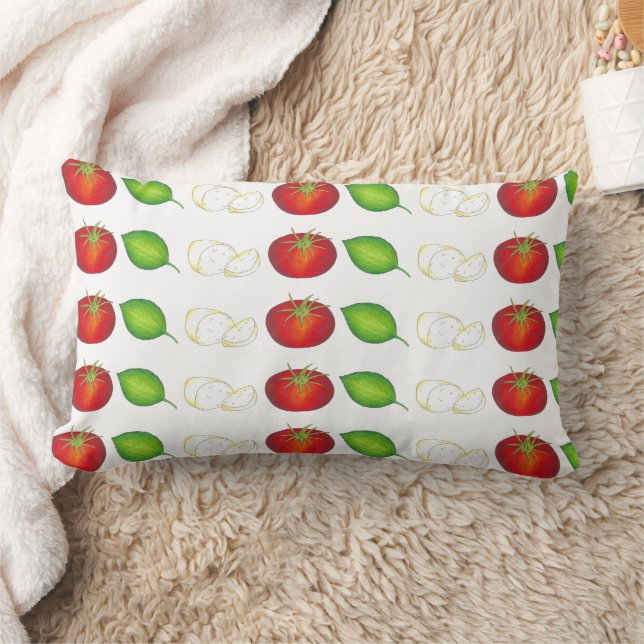 Coussin Rectangle Mozzarella Tomato Basil Italien Italie Caprese ali (Couverture)