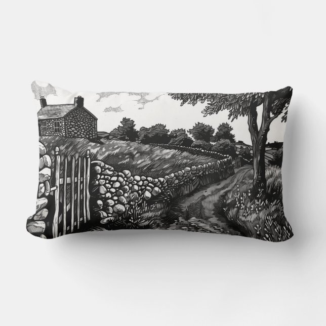 Coussin Rectangle Mur de pierre dans Connecticut Jetez l'oreiller (Recto)