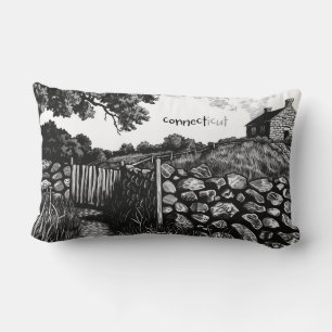Coussin Rectangle Mur en pierre Connecticut à l'oreiller à lancer à