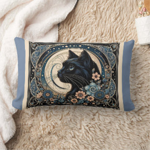 Coussin Rectangle Muse de minuit dans un cadre de lune Petaled