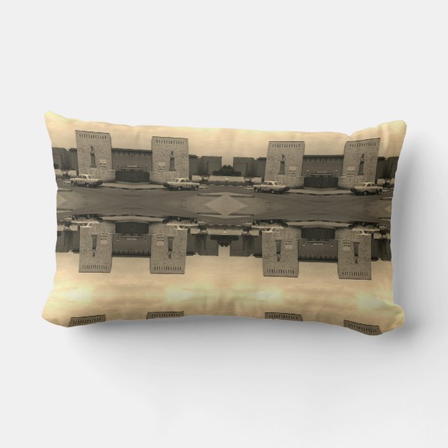 Coussin Rectangle Musée vintage de Bagdad en Irak (Verso)