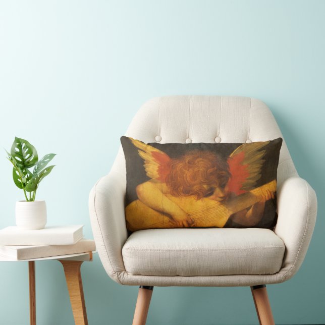 Coussin Rectangle Musicien Angel Lecture par Rosso Fiorentino (Chaise)