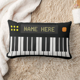Coussin Rectangle Musique clavier noir Cool personnalisé
