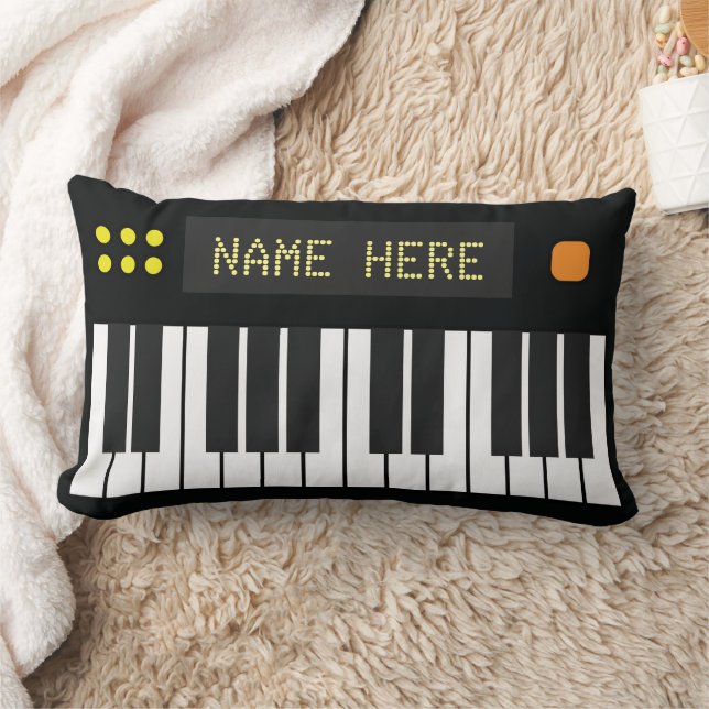 Coussin Rectangle Musique clavier noir Cool personnalisé (Couverture)