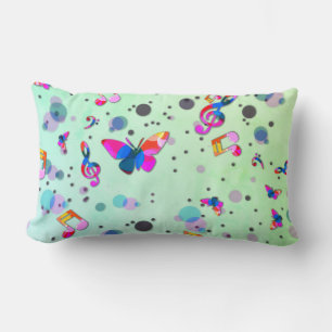 Coussin Rectangle Musique de danse des couleurs sur le vert