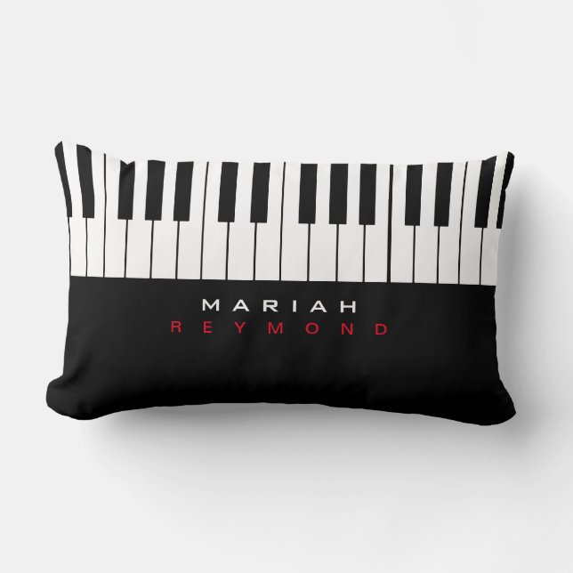 Coussin Rectangle Musique de piano tout sur (Recto)