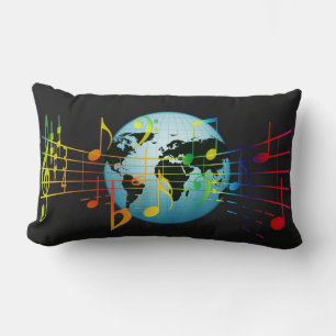 Coussin Rectangle Musique du monde entier, design populaire