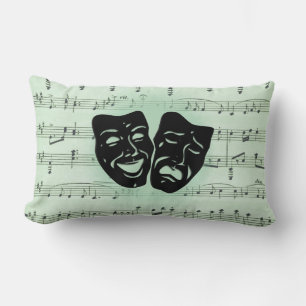 Coussin Rectangle Musique verte et théâtre Masques grecs Solid Vert