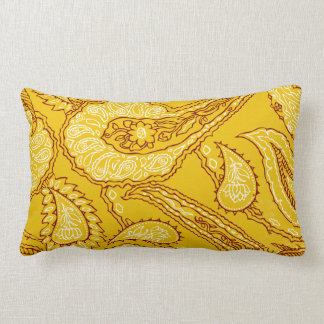 Coussin Rectangle Mustard Yellow Paisley Imprimer Été Fun Girl