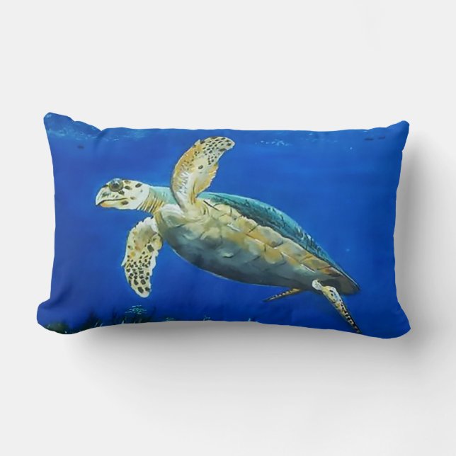 Coussin Rectangle Nageur (tortue) (Recto)