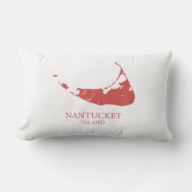 Coussin Rectangle Nantucket Island Map nantucket rouge Lumbar Coussi (Recto)
