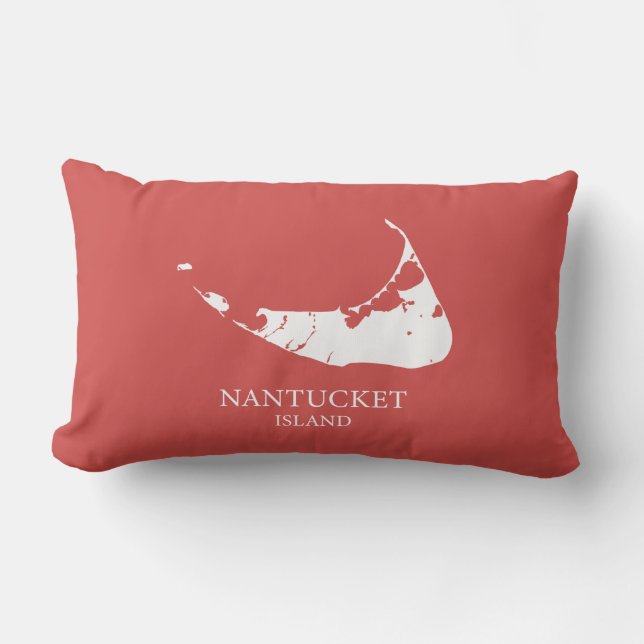 Coussin Rectangle Nantucket Island Map nantucket rouge Lumbar Coussi (Recto)