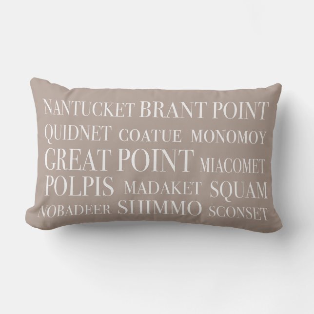 Coussin Rectangle Nantucket place la noisette beige nautique et le (Recto)