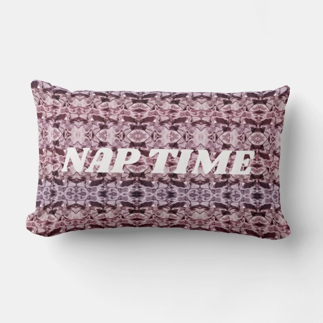 Coussin Rectangle Nap Time Pastel Rose Silky Motif Élégant (Recto)