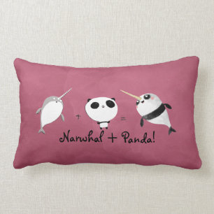 Coussin Rectangle Narwhal plus le panda !