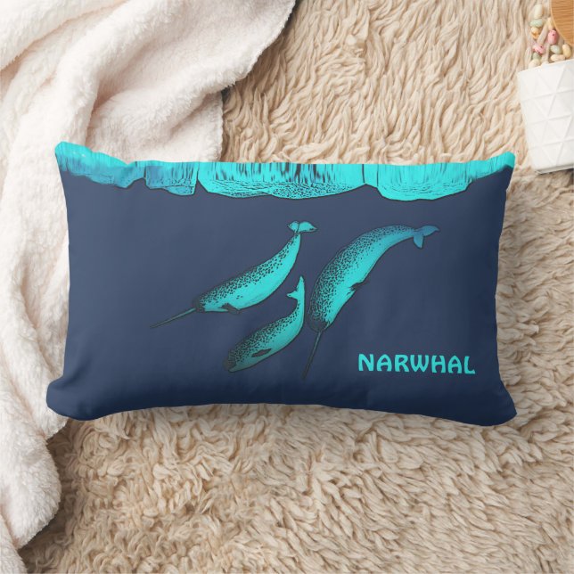 Coussin Rectangle Narwhal Sous La Glace (Couverture)