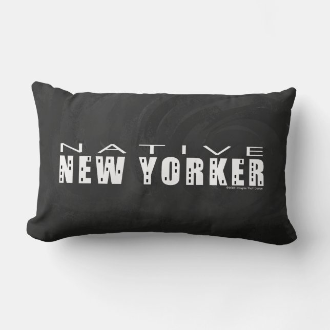 Coussin Rectangle Natif New Yorkais noir (Recto)
