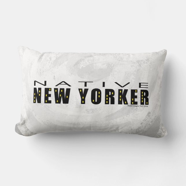 Coussin Rectangle Natif New Yorkais noir (Recto)
