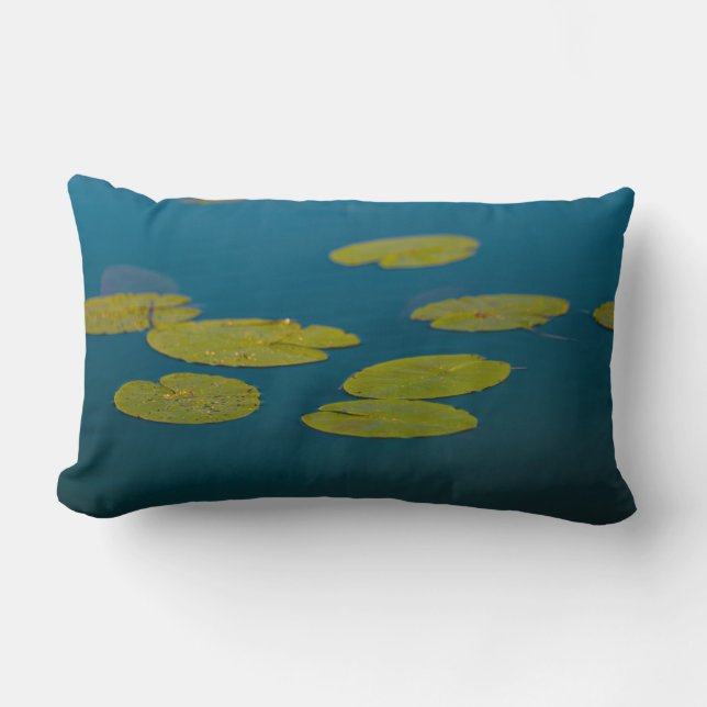 Coussin Rectangle Nature Paysage Eau Lily Feuilles Rivière Pond (Recto)