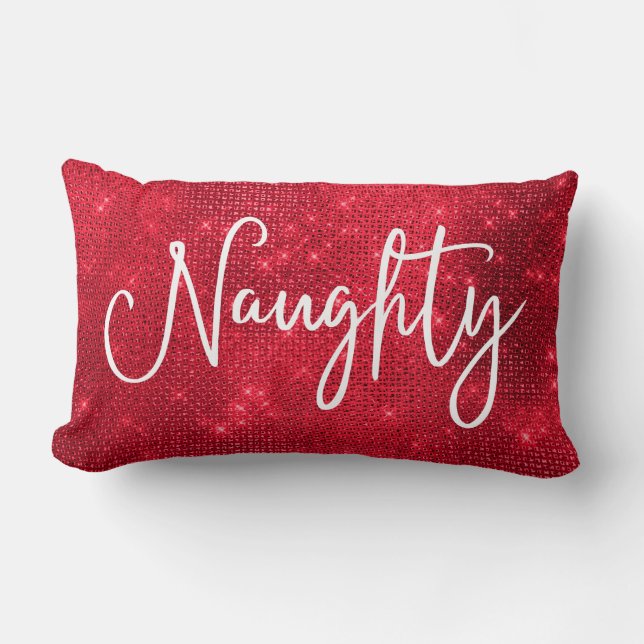 Coussin Rectangle Naughty Sparkly Rouge blanc Parties scintillant Se (Recto)