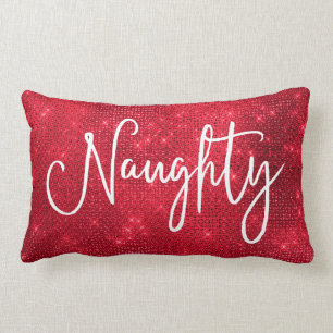 Coussin Rectangle Naughty Sparkly Rouge blanc Parties scintillant Se