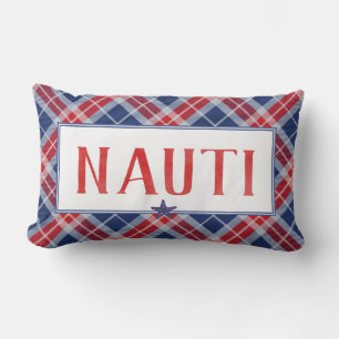 Coussin Rectangle Nautique NAUTI Noël Starfish Bleu Rouge Plaid