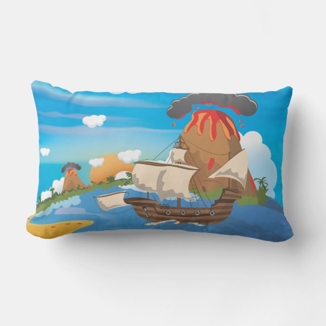 Coussin Rectangle Navire Pirate (Recto)