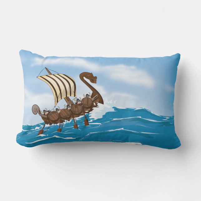 Coussin Rectangle Navire Viking (Recto)