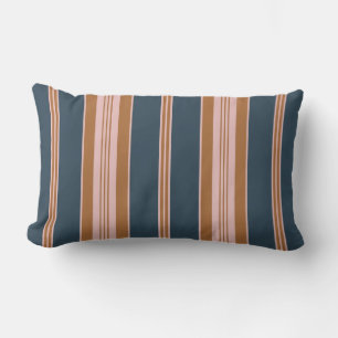Coussin Rectangle Navy élégant Brun Rose rayure à ticks