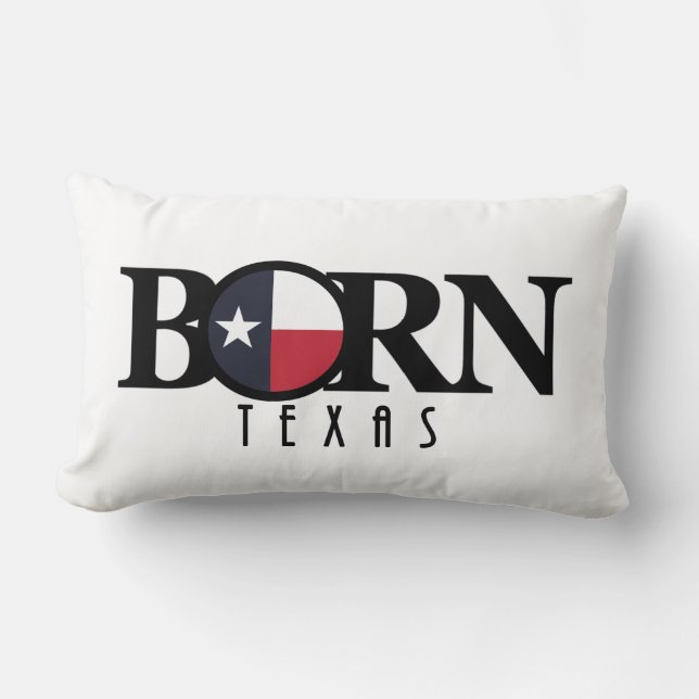 Coussin Rectangle NÉ au Texas (Recto)