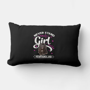 Coussin Rectangle Ne Restez Jamais Entre Une Fille Et Sa Terre-Neuve