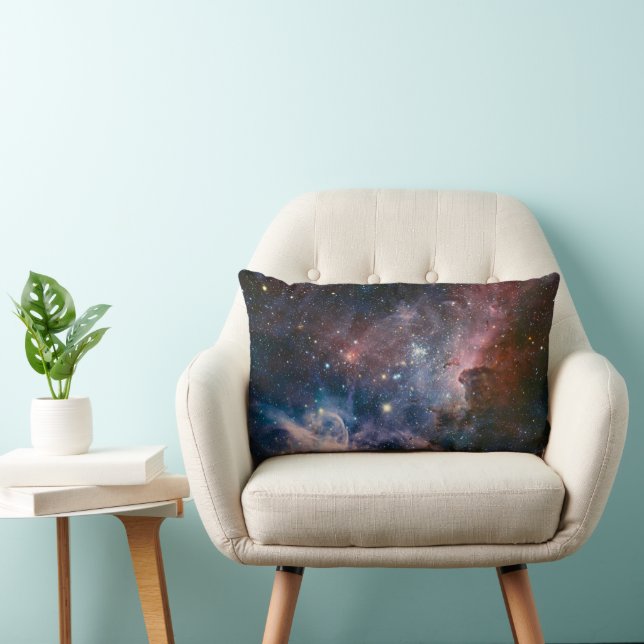 Coussin Rectangle Nébuleuse de la Carène rouge et bleue Télescope Hu (Chaise)