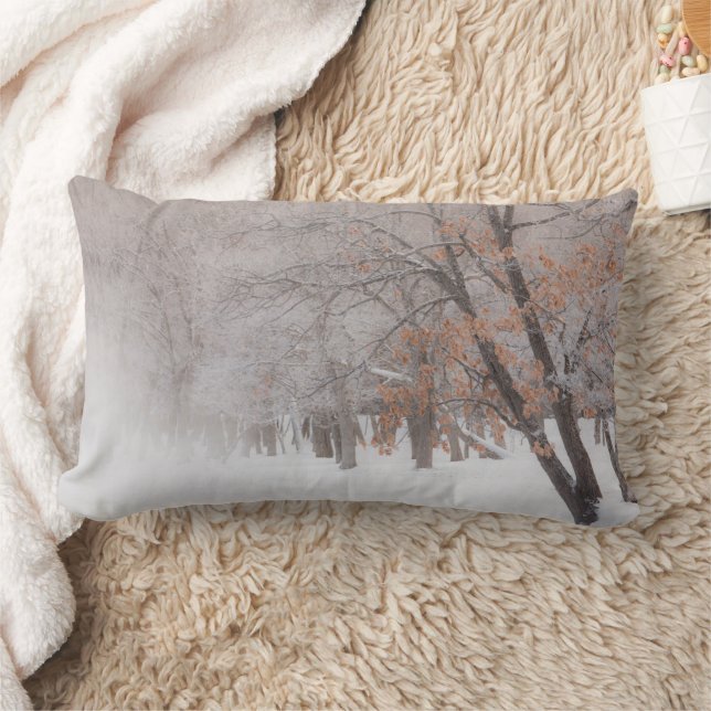 Coussin Rectangle Neige d'hiver | Lac Kussharo (Couverture)