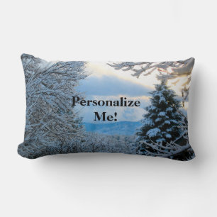 Coussin Rectangle Neige sur les pins dans le Colorado Montagnes Roch