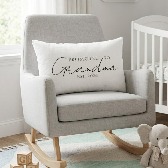 Coussin Rectangle Neutre promu grand-mère année de création script (Créateur téléchargé)