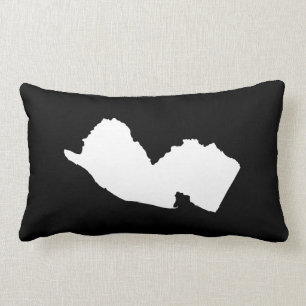 Coussin Rectangle New Jersey en blanc et noir