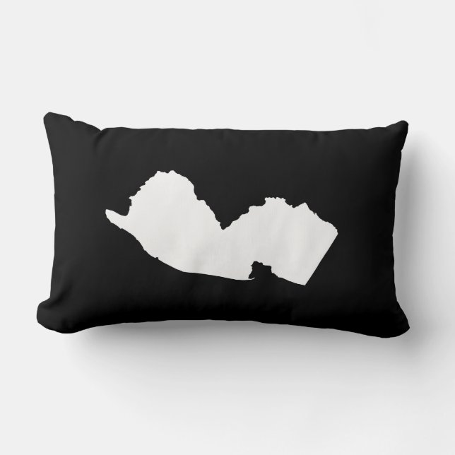 Coussin Rectangle New Jersey en blanc et noir (Recto)