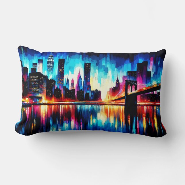 Coussin Rectangle New York City Abstrait 1103 (Recto)