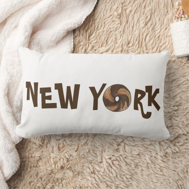 Coussin Rectangle New York City NYC Marble Rye Bagel Juif Deli (Couverture)