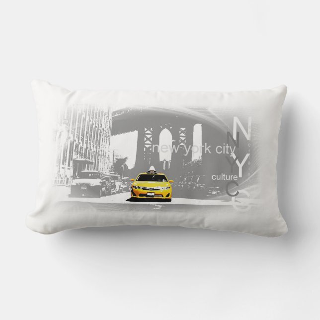 Coussin Rectangle New York City Nyc Yellow Taxi Pop Art (Recto)