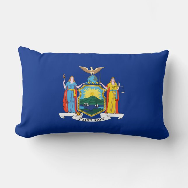 Coussin Rectangle New York : l'Empire State, Maison du drapeau Big A (Recto)