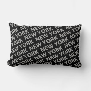 Coussin Rectangle New York Motif Grey
