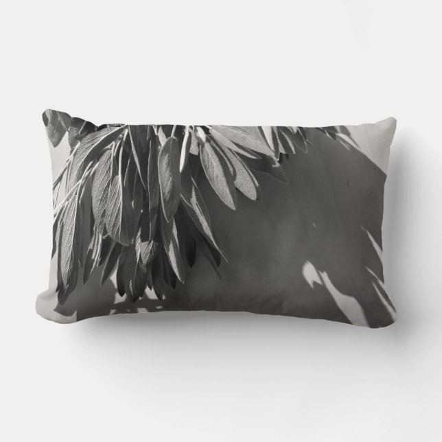 Coussin Rectangle Niveaux de gris fraichement coupés (Recto)