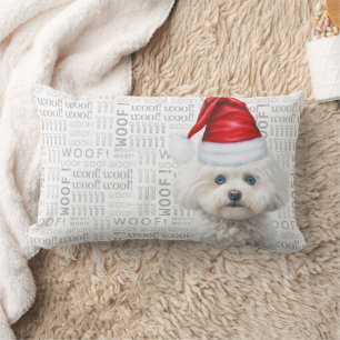 Coussin Rectangle Noël Amoureux des chiens Coton de Tulear Vacances
